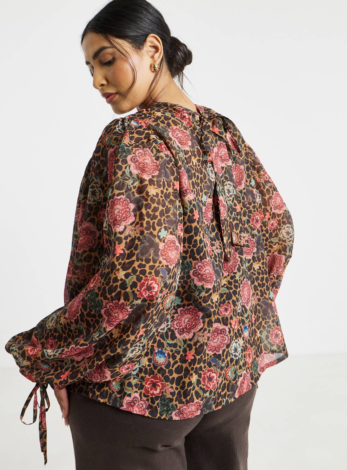 SIMPLY BE Leopard High Neck Blouse 10 - Image 2